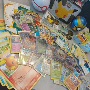 Pokemon TCG lot - 450+ official Pokemon cards! Holos, Vs, rares, tins and more!